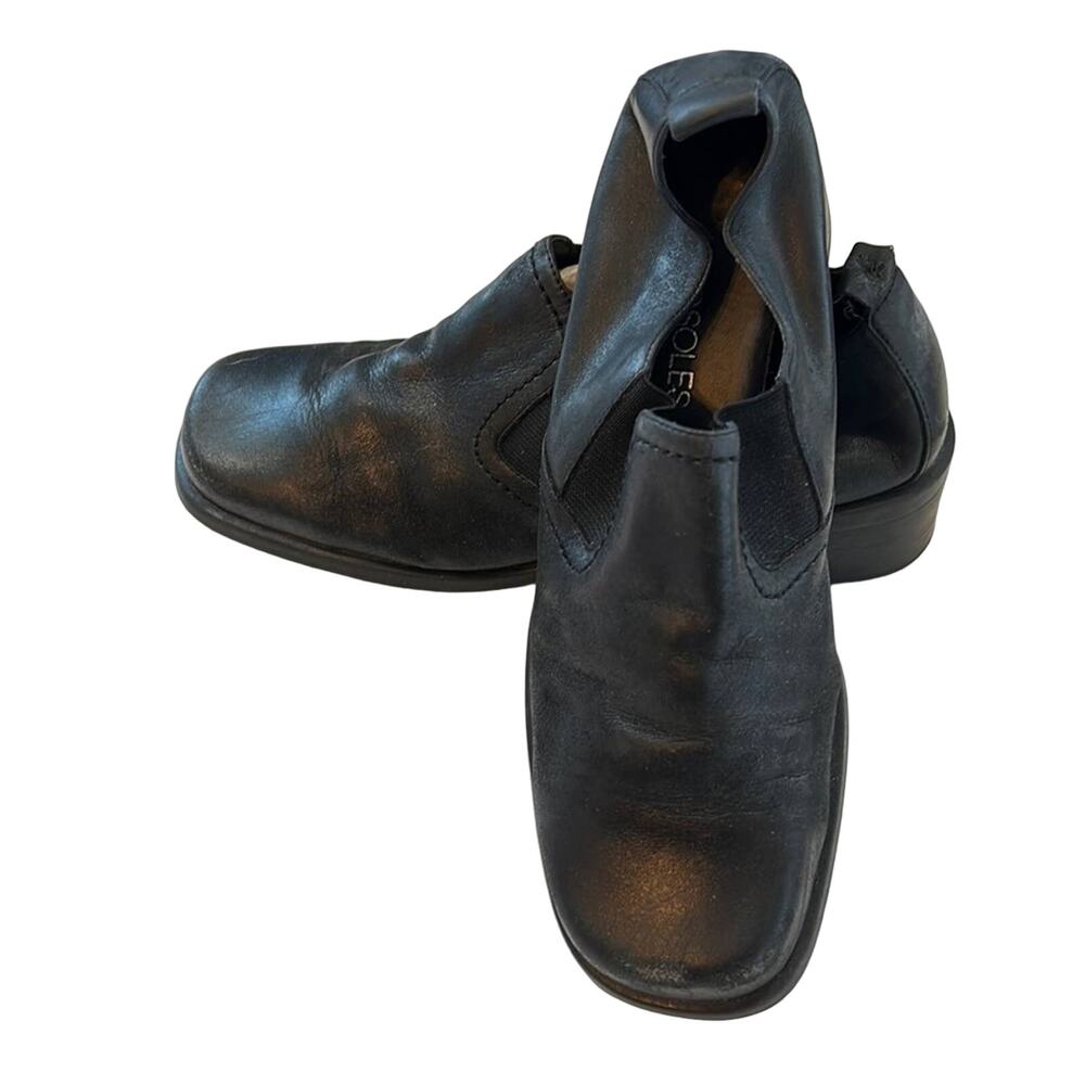 Aerosoles Women's Black Leather Chunky Heel Loafers Size 6